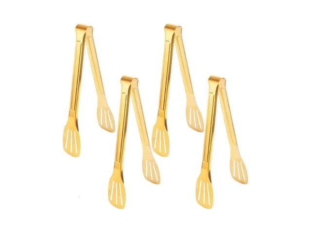 4 Pack Gold Serving Tongs Metal Serving Tongs For… Code