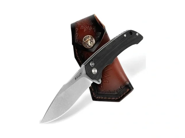 Rxluy Folding Pocket Knife With Leather Sheath 3 47… Code