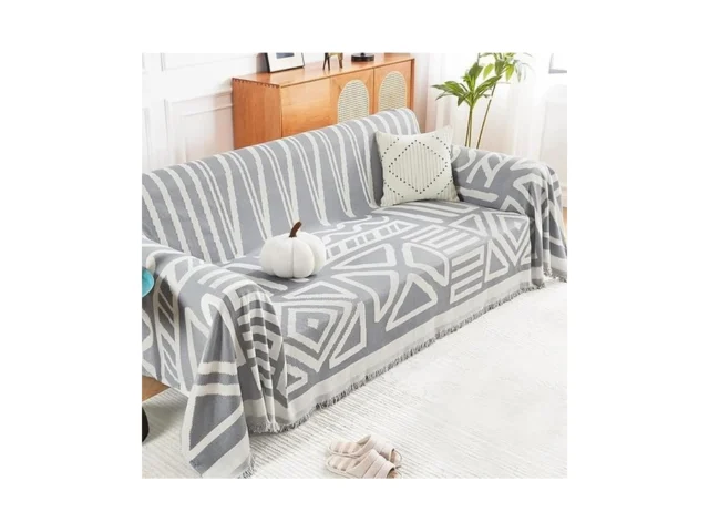 Andency Couch Cover Sofa Cover Grey Boho Washable… Code