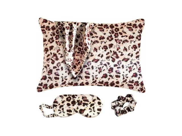Satin Pillowcase Gift Set For Women Brown Leopard… Code