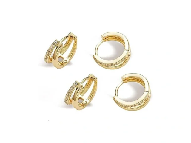 4pcs Huggie Hoop Earrings For Women Trendy 14k… Code