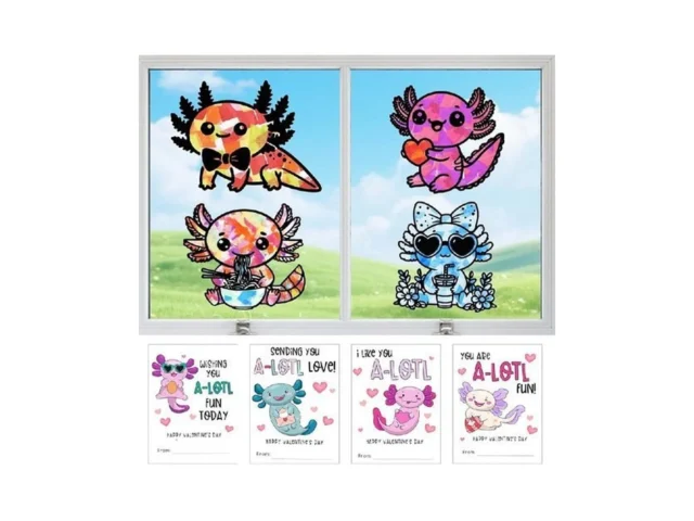 Valentines Day Gifts For Kids -axolotl Suncatchers… Code