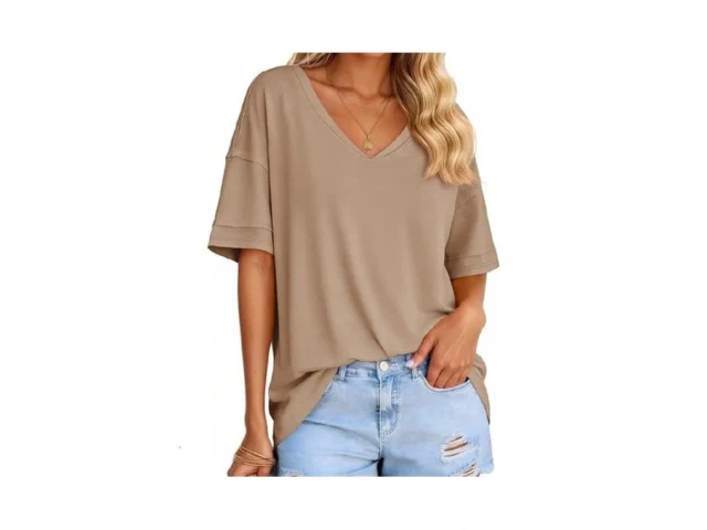 Tankaneo Womens V Neck Oversized Tshirts Summer… Code