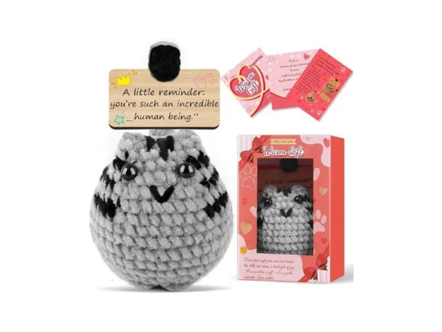 Cute Positive Crochet Cat Valentines Day Emotional… Code
