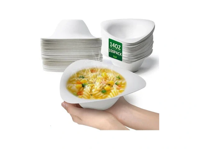 Treemvi-14oz Triangle Paper Bowls Heavy Duty 100pcs… Code