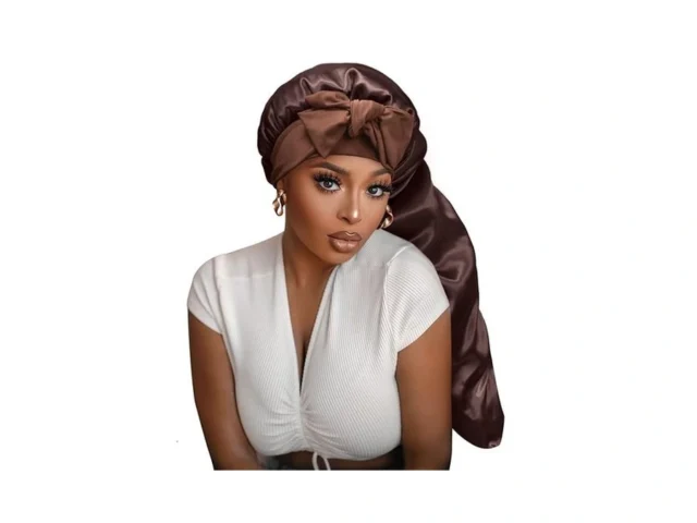 Satin Silk Bonnet Hair Cap Long Bonnets With… Coupon