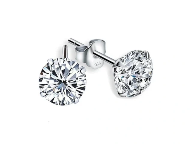 Bisaer 925 Sterling Silver 4mm Cubic Zirconia Stud… Code