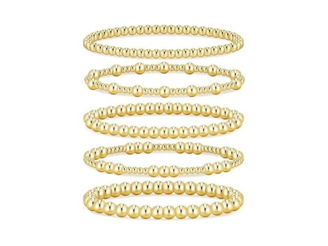 Gold Beaded Bracelets For Women 14k Real Gold… Code