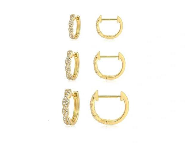 Bagutta Pavone 3 Pairs Cubic Zirconia Huggie Hoop… Code