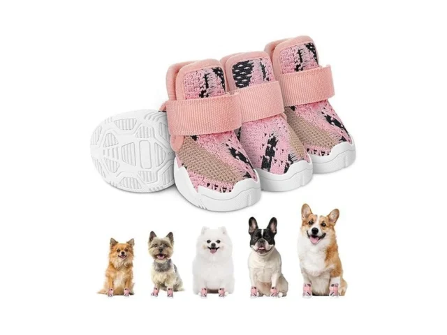 Slowton Dog Shoes For Small Size Dogs – Soft Rubber… Code