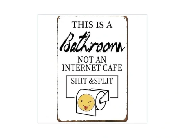 Cat Funny Bathroom Signs Metal Vintage Sign Decor… Code