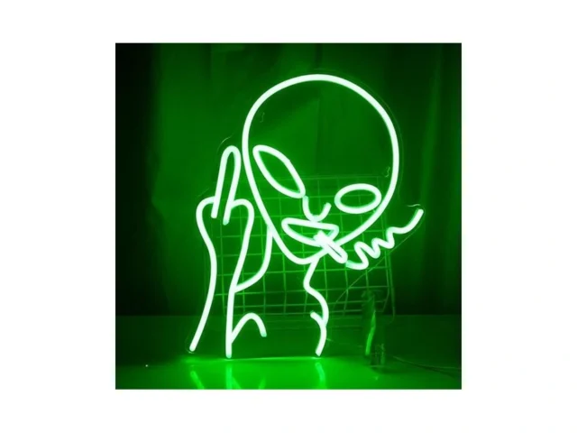 Green Alien Led Neon Signs For Wall Decor Shop Bar… Code