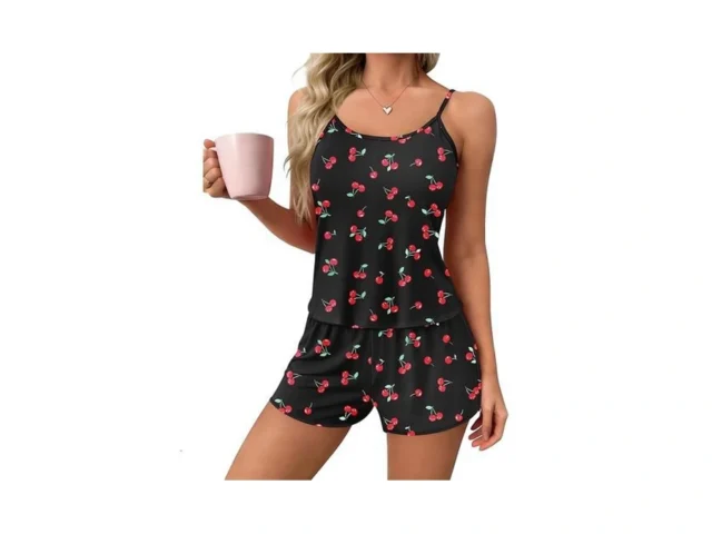 Ekouaer Womens Cherry Print Cami Pajama Set 2-piece… Code