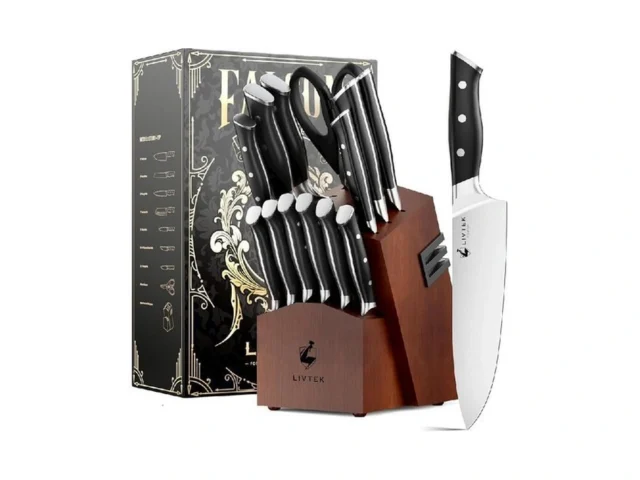 Livtek Knife Set With Block – Kitchen Knife Set… Code
