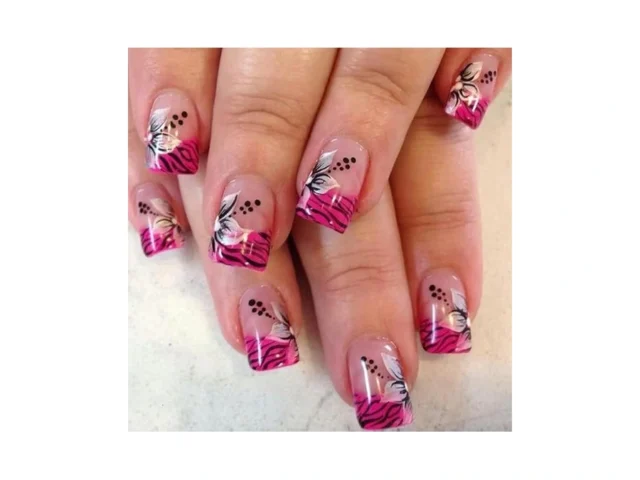 Short Square Prss On Nails Pink French Fake Nails… Code