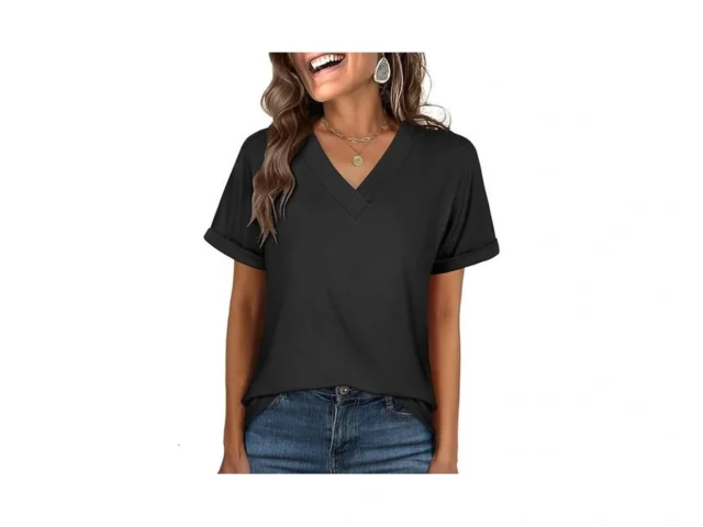 Anrabess Womens T Shirts Short Sleeve V Neck Shirts… Code