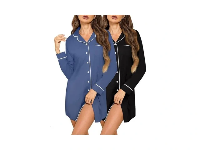 Xaatren 2 Pack Women Nightgowns Button Down… Code