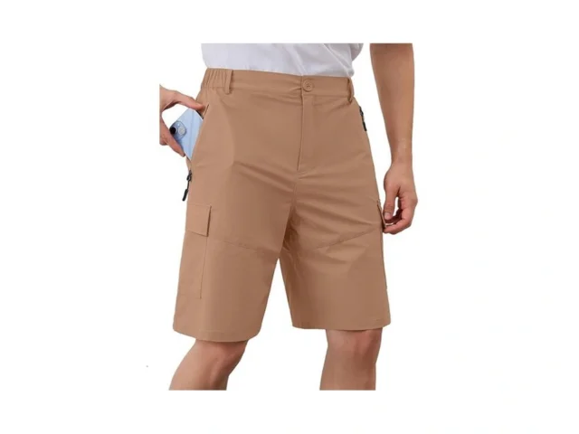 Moodclo Man Lightweight Cargo Shorts Dark Khaki… Code