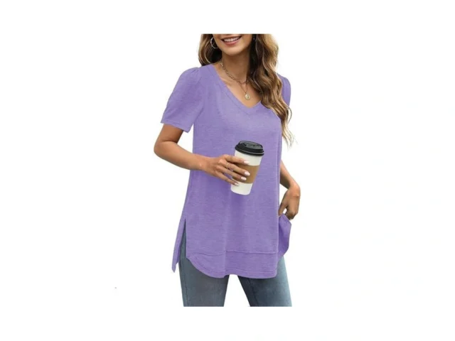 Jomedesign Womens Summer Tops Trendy Short Sleeve V… Code