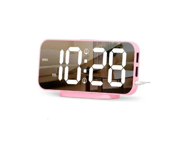 Alanas Pink Mirror Digital Alarm Clock For Girls… Code