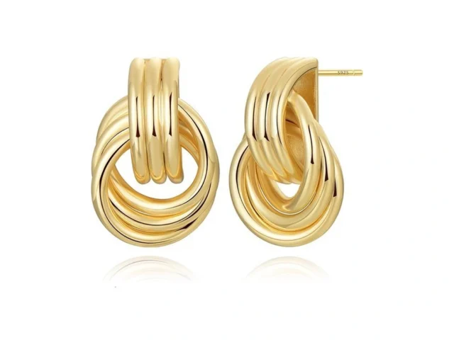 Fslead Gold Knot Earrings For Women Hypoallergenic… Code