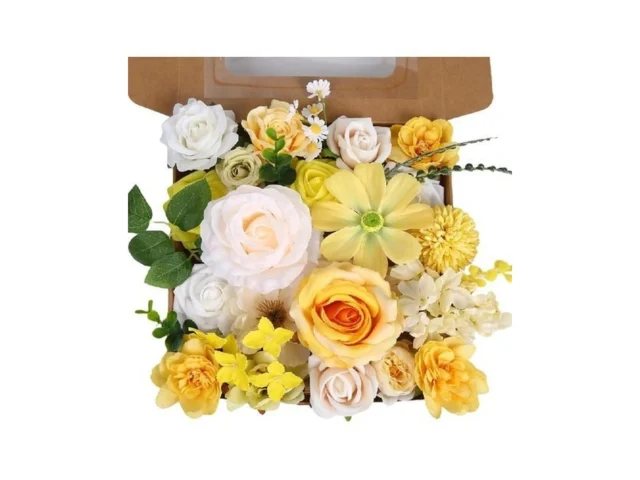 Litoynan Yellow Silk Flowers Combo Set Yellow… Code