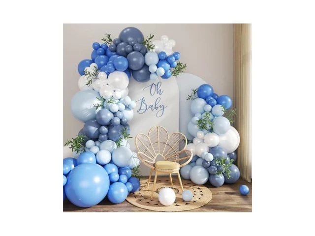 Blue And White Balloon Garland Arch Kit 128 Pcs… Code