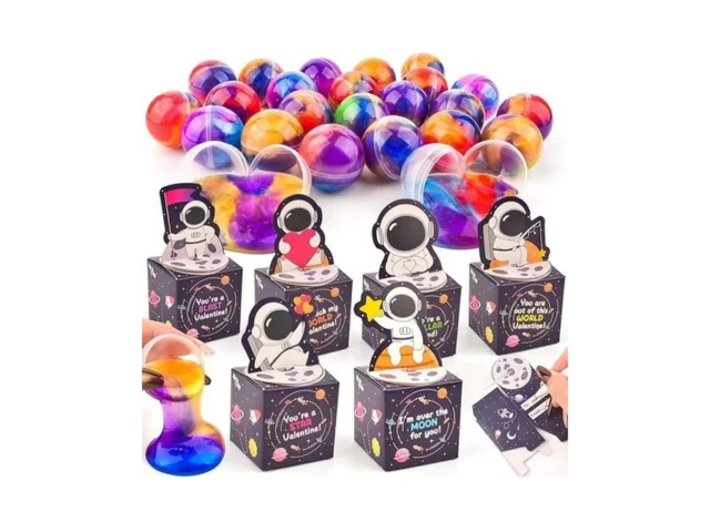 24 Pack Valentines Day Gift Cards Box With Slime… Code