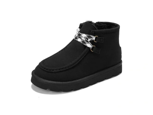 Patpat Boys Girls Ankle Boots Size 4 Black Faux Fur… Code