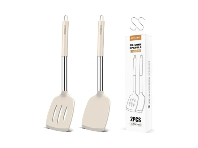 Finenut Silicone Spatula Solid Slotted Turner Set… Code
