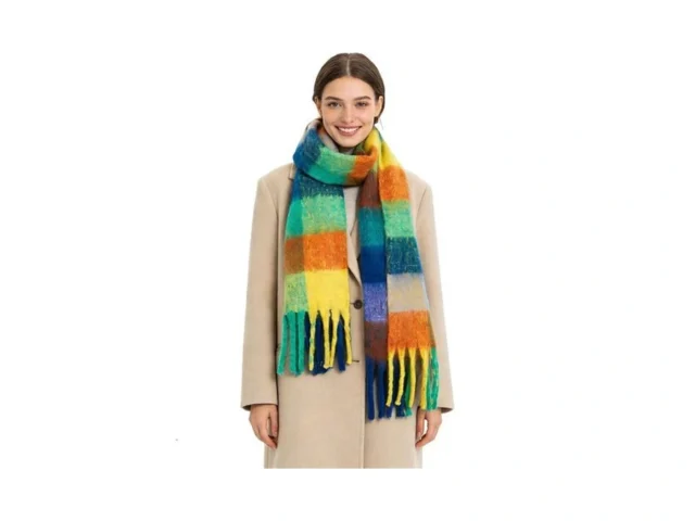 Shohoku Large Chunky Plaid Scarf Coloured Checked… Code