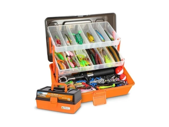 Plusinno Large 3 Layers Fishing Tackle Box With… Code