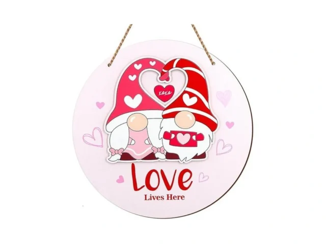 Waahome Wooden Valentines Day Door Sign – Pink… Code