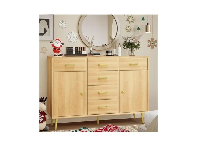 Wood 6 Drawer Dresser For Bedroom With 2 Doors 48… Code