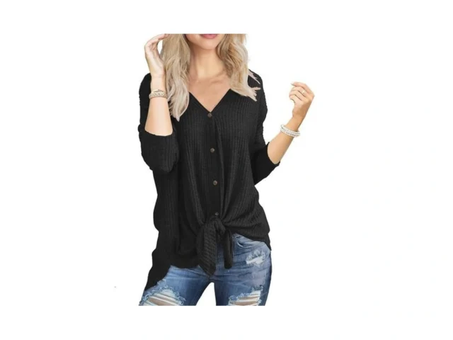 Iwollence Womens Loose Henley Blouse Bat Wing Long… Code