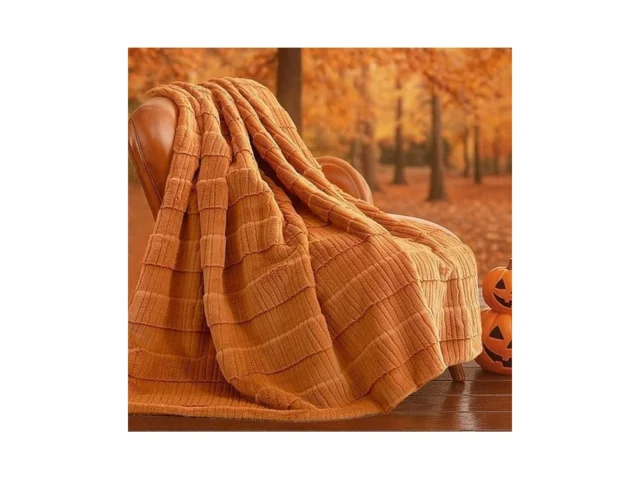 Amélie Home Luxury Striped Faux Fur Throw Blanket… Code