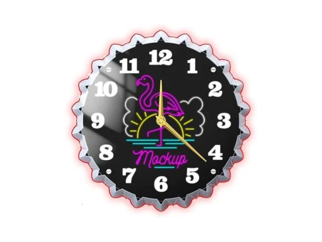 Neoflarea Flamingo Wall Clock 12 Inch Neon Wall… Coupon