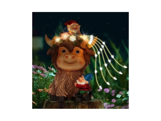 Solar Highland Cow Outdoor Statues For Garden… Code