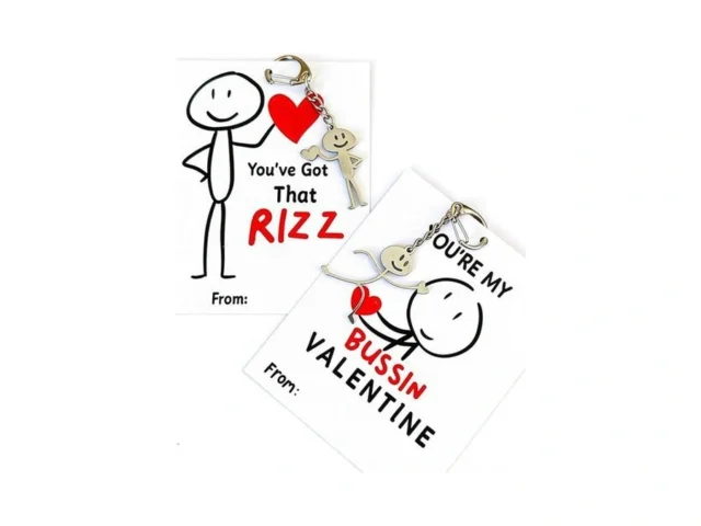 Valentines Day Gifts For Kids – 24 Pack Keychains… Code