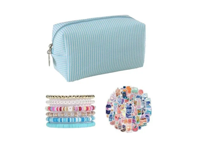 Kococaty Strip Makeup Bag Set Preppy Aesthetic… Code
