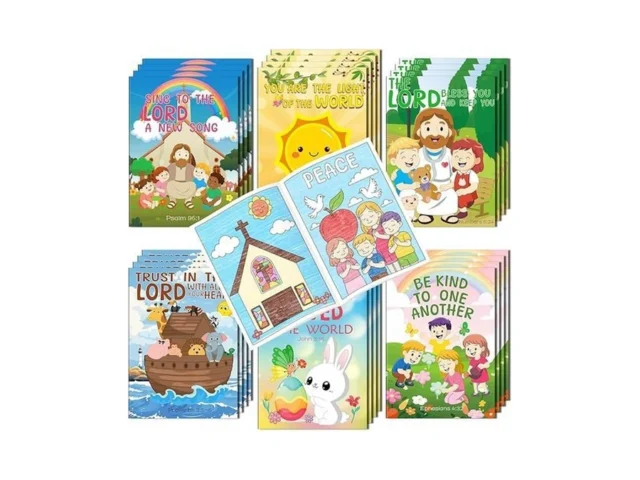 Kalysky 24pcs Mini Christian Bible Coloring Books… Code