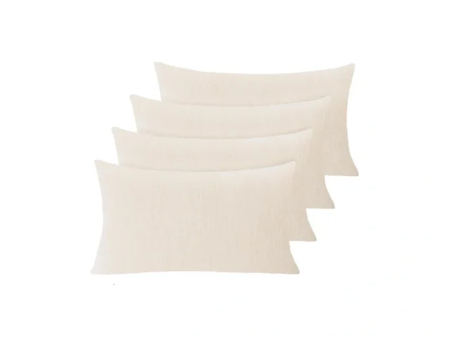 Set Of 4 Cream White Throw Pillow Covers 12×20 Inch… Code