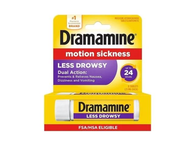 Dramamine Motion Sickness Less Drowsy Travel Vial… Coupon