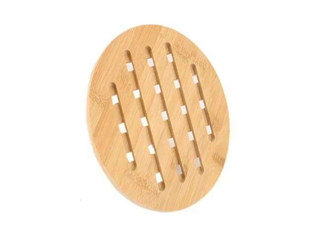 Revgozu Natural Bamboo Ceramic Pot Tray Heat Bowls… Code