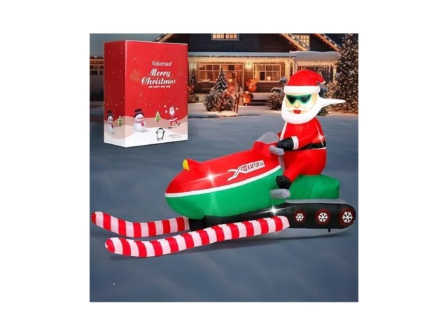 5ft Christmas Santa Claus On Snowmobile Inflatables…
