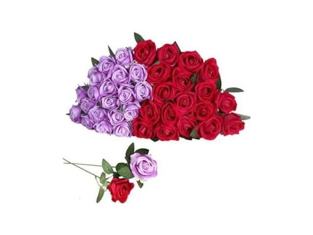 Ihfaio 40 Pcs Artificial Flowers Fake Roses With… Code