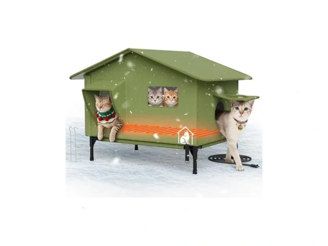 Extra-large Heated Outdoor Cat House Shelter… Code