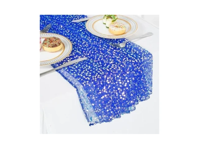 Juya Delight Blue Table Runner 25 X120 2pcs Glitter…