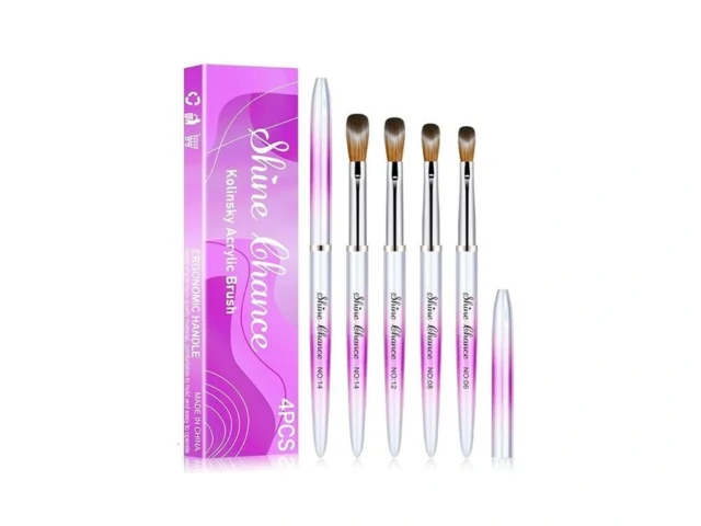 Shine Chance 4pcs Acrylic Nail Brushes Set Kolinsky…