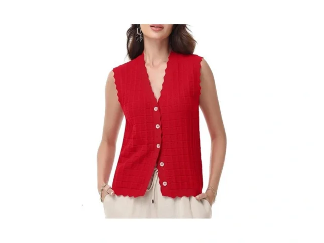 Acenest Button Down Sweaters Sleeveless Cardigan… Code